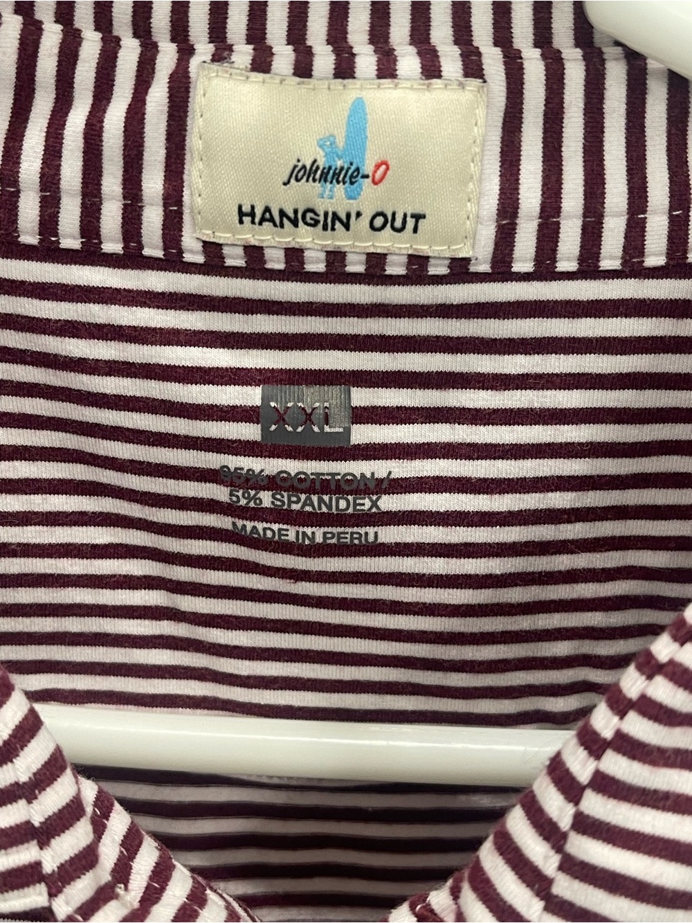 johnnie-O Hangin' Out Texas A&M Aggies Striped Golf Polo Shirt  Men's XXL - Picture 11 of 13